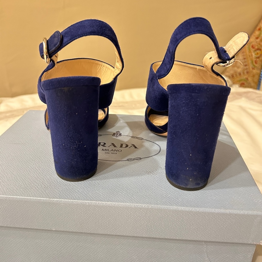 Prada Double Strap Navy Block Heel - image 4